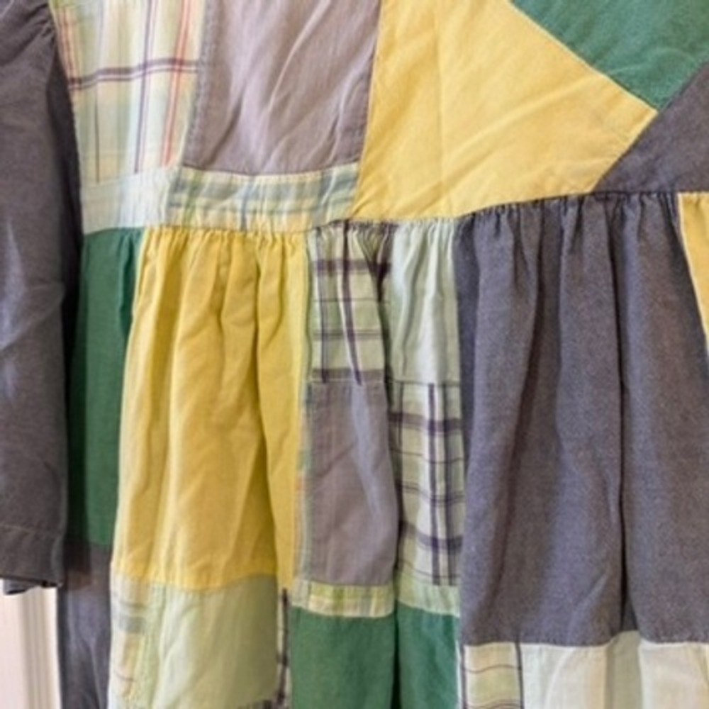 Go Softly Patio Large Patchwork Cotton House Dress Moomoo Cottagecore Pockets - Picture 8 of 9